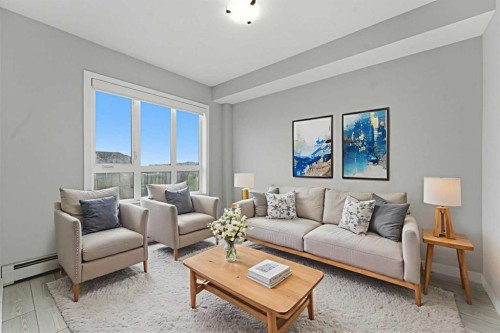 2301-60 Skyview Ranch Road Ne, Calgary, AB - Indoor Photo Showing Living Room