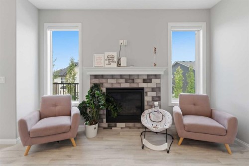 283 Nolanhurst Crescent Nw, Calgary, AB - Indoor Photo Showing Living Room With Fireplace