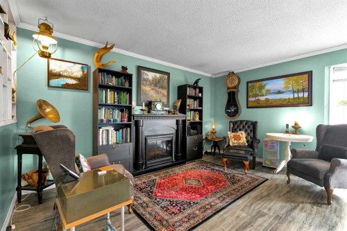 3722 Dover Ridge Drive Se, Calgary, AB - Indoor Photo Showing Living Room With Fireplace