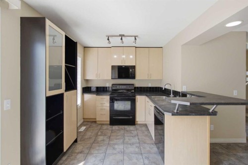 3032 New Brighton Gardens Se, Calgary, AB - Indoor Photo Showing Kitchen With Double Sink
