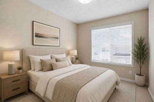 3032 New Brighton Gardens Se, Calgary, AB - Indoor Photo Showing Bedroom
