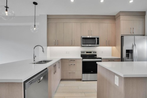 284 Huxbury View Ne, Calgary, AB - Indoor Photo Showing Kitchen With Stainless Steel Kitchen With Double Sink With Upgraded Kitchen