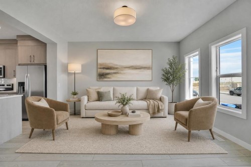 284 Huxbury View Ne, Calgary, AB - Indoor Photo Showing Living Room