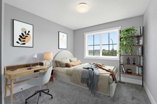 1209 Coopers Drive Sw, Airdrie, AB - Indoor Photo Showing Bedroom