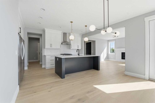 1209 Coopers Drive Sw, Airdrie, AB - Indoor Photo Showing Kitchen With Upgraded Kitchen
