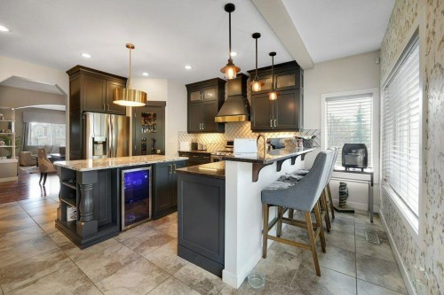 117 Marina Bay, Chestermere, AB - Indoor Photo Showing Kitchen With Upgraded Kitchen