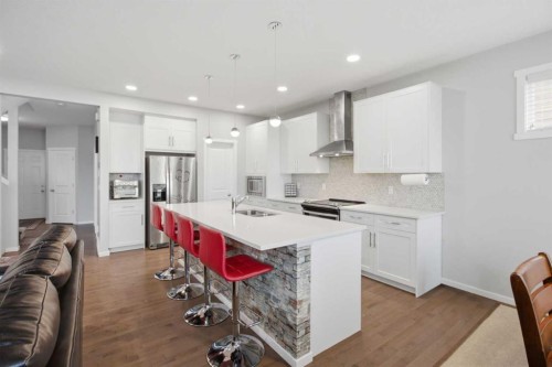 168 Savanna Lane Ne, Calgary, AB - Indoor Photo Showing Kitchen With Upgraded Kitchen