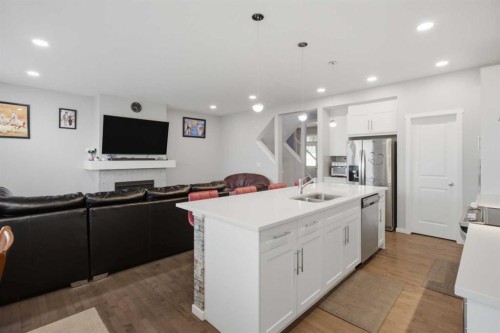 168 Savanna Lane Ne, Calgary, AB - Indoor Photo Showing Kitchen With Double Sink