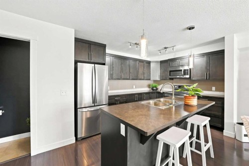 308 Redstone View Ne, Calgary, AB - Indoor Photo Showing Kitchen With Stainless Steel Kitchen With Double Sink