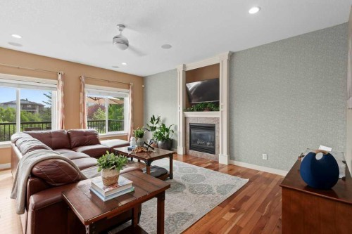 35 Hillcrest Boulevard, Strathmore, AB - Indoor Photo Showing Living Room With Fireplace