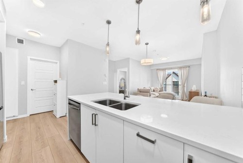 6301-20295 Seton Way Se, Calgary, AB - Indoor Photo Showing Kitchen With Double Sink With Upgraded Kitchen