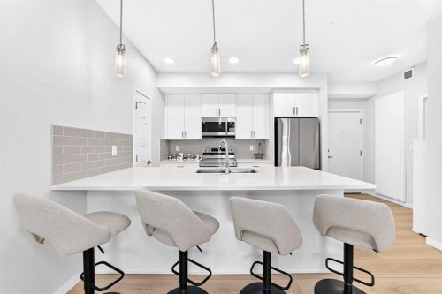6301-20295 Seton Way Se, Calgary, AB - Indoor Photo Showing Kitchen With Stainless Steel Kitchen With Upgraded Kitchen