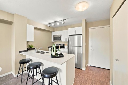 3407-181 Skyview Ranch Manor Ne, Calgary, AB - Indoor Photo Showing Kitchen With Stainless Steel Kitchen With Double Sink