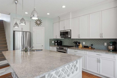 48 Brightoncrest Manor Se, Calgary, AB - Indoor Photo Showing Kitchen With Upgraded Kitchen
