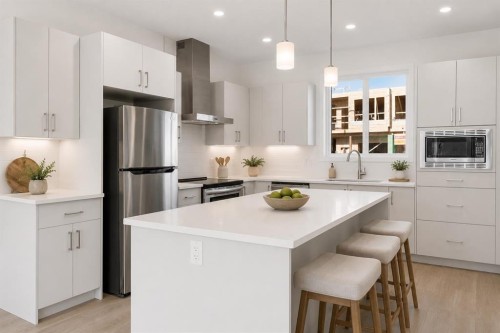 733 South Point Gate Sw, Airdrie, AB - Indoor Photo Showing Kitchen With Stainless Steel Kitchen With Upgraded Kitchen