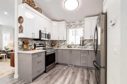 92 Covington Court Ne, Calgary, AB - Indoor Photo Showing Kitchen With Double Sink With Upgraded Kitchen
