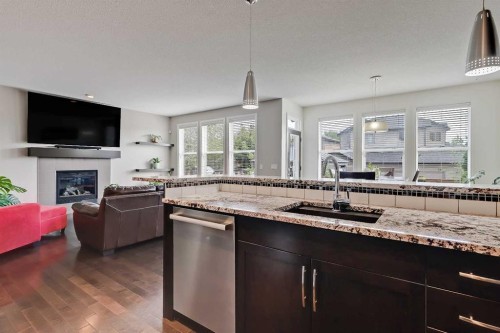 191 Chaparral Valley Terrace Se, Calgary, AB - Indoor With Fireplace