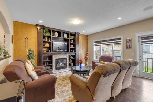 9 Saddlelake Grove Ne, Calgary, AB - Indoor Photo Showing Living Room With Fireplace