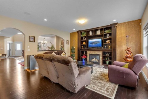 9 Saddlelake Grove Ne, Calgary, AB - Indoor Photo Showing Living Room With Fireplace