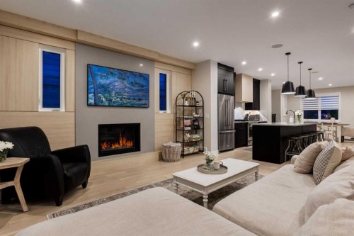 84 Timberline Way Sw, Calgary, AB - Indoor Photo Showing Living Room With Fireplace