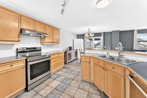 23 Thornbird Way Se, Airdrie, AB - Indoor Photo Showing Kitchen With Double Sink