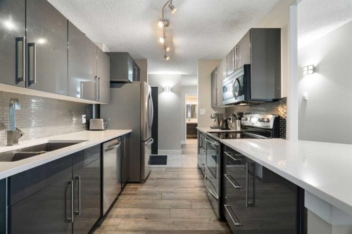 412-111 14 Avenue Se, Calgary, AB - Indoor Photo Showing Kitchen With Stainless Steel Kitchen With Double Sink With Upgraded Kitchen