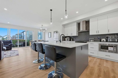 147 Magnolia Path Se, Calgary, AB - Indoor Photo Showing Kitchen With Upgraded Kitchen