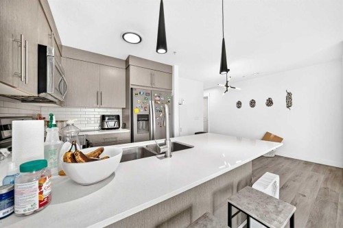 4116-302 Skyview Ranch Drive Ne, Calgary, AB - Indoor Photo Showing Kitchen With Double Sink