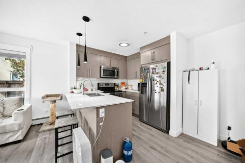 4116-302 Skyview Ranch Drive Ne, Calgary, AB - Indoor Photo Showing Kitchen With Stainless Steel Kitchen With Double Sink