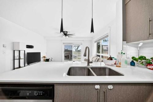 4116-302 Skyview Ranch Drive Ne, Calgary, AB - Indoor Photo Showing Kitchen With Double Sink