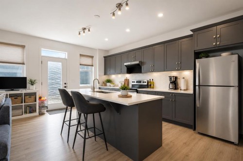 63 Carrington Manor Nw, Calgary, AB - Indoor Photo Showing Kitchen With Stainless Steel Kitchen With Upgraded Kitchen