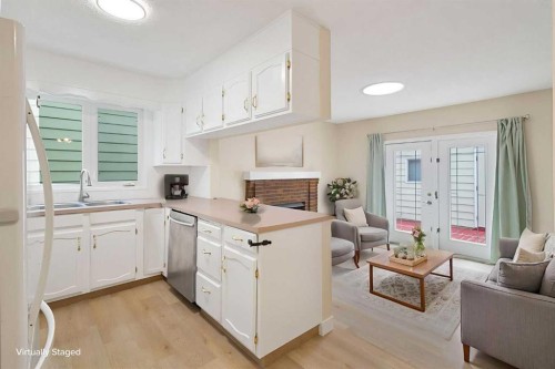 1111 Berkley Drive Nw, Calgary, AB - Indoor Photo Showing Kitchen With Double Sink