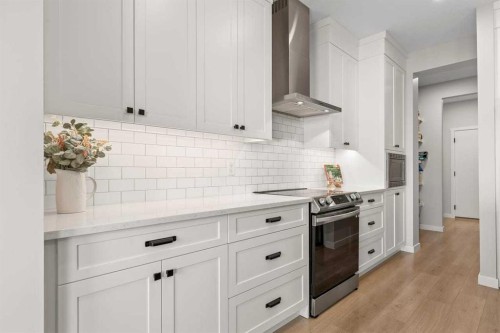 45 Savoy Landing Se, Calgary, AB - Indoor Photo Showing Kitchen With Upgraded Kitchen