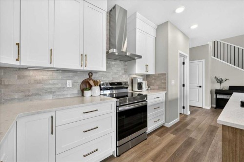 421 Magnolia Way Se, Calgary, AB - Indoor Photo Showing Kitchen With Upgraded Kitchen