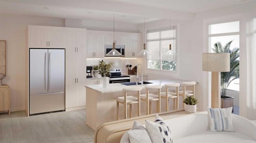 25-10 Sage Meadows Landing Nw, Calgary, AB - Indoor Photo Showing Kitchen With Upgraded Kitchen