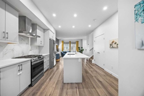 20604 Main Street Se, Calgary, AB - Indoor Photo Showing Kitchen With Upgraded Kitchen