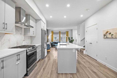 20604 Main Street Se, Calgary, AB - Indoor Photo Showing Kitchen With Upgraded Kitchen