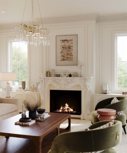 6511 Law Drive Sw, Calgary, AB - Indoor With Fireplace