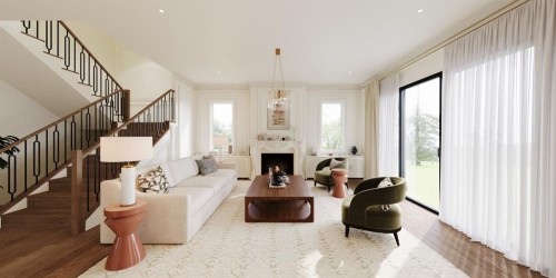 6511 Law Drive Sw, Calgary, AB - Indoor Photo Showing Living Room With Fireplace