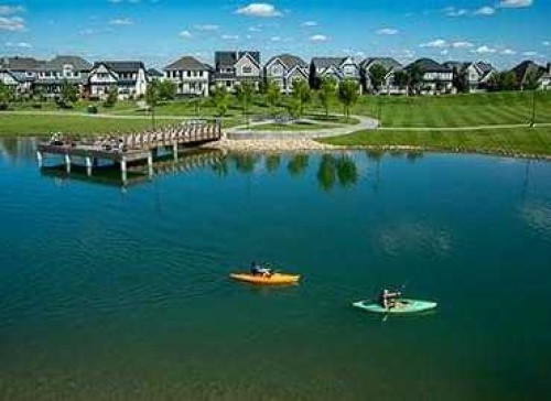 518 Mahogany Manor Se, Calgary, AB - Outdoor With Body Of Water