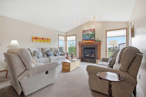 276 Kincora Heights Nw, Calgary, AB - Indoor Photo Showing Living Room With Fireplace