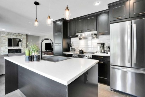 160 Sunhaven Close Se, Calgary, AB - Indoor Photo Showing Kitchen With Stainless Steel Kitchen With Double Sink With Upgraded Kitchen