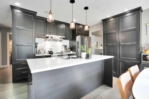160 Sunhaven Close Se, Calgary, AB - Indoor Photo Showing Kitchen With Stainless Steel Kitchen With Upgraded Kitchen