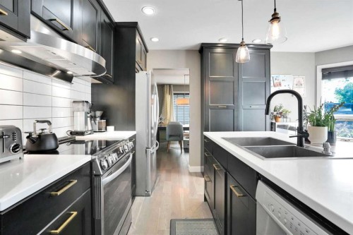 160 Sunhaven Close Se, Calgary, AB - Indoor Photo Showing Kitchen With Double Sink With Upgraded Kitchen