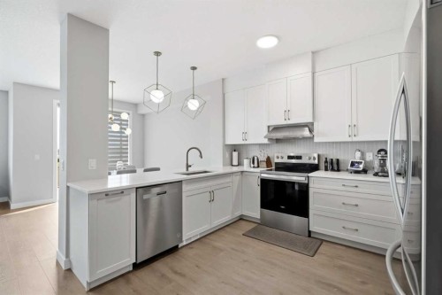 143 Belvedere Crescent Se, Calgary, AB - Indoor Photo Showing Kitchen With Upgraded Kitchen