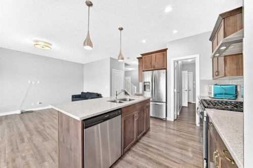 176 Savanna Lane Ne, Calgary, AB - Indoor Photo Showing Kitchen With Double Sink