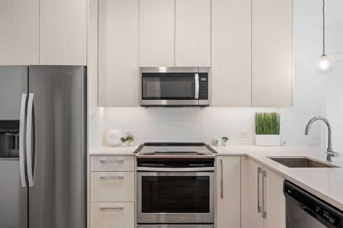 2403-76 Cornerstone Passage Ne, Calgary, AB - Indoor Photo Showing Kitchen With Upgraded Kitchen