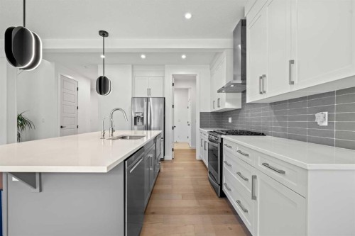389 Crimson Ridge Place Nw, Calgary, AB - Indoor Photo Showing Kitchen With Upgraded Kitchen