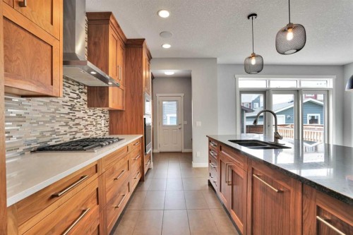 145 Marquis Common Se, Calgary, AB - Indoor Photo Showing Kitchen With Double Sink With Upgraded Kitchen
