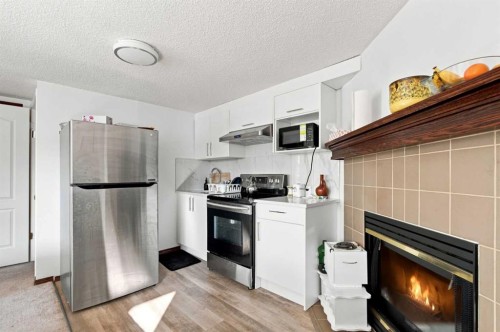 279 Coral Springs Circle Ne, Calgary, AB - Indoor Photo Showing Kitchen With Fireplace